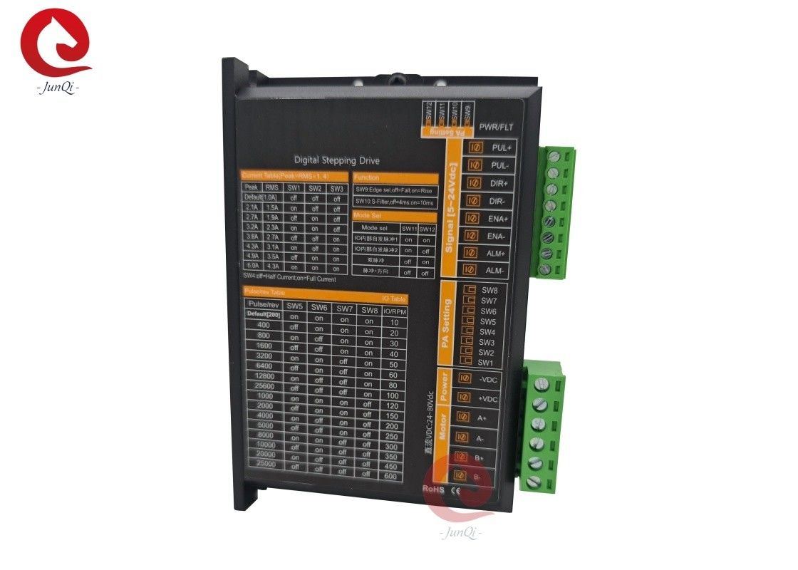 JQ6A 2Fase Stepper Motor Driver 24-80VDC 1-6A Stepper Motor Controller para Nema17 Nema 23 Nema34